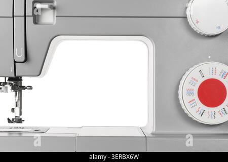 Modern electric sewing machine isolated on white background Stock Photo
