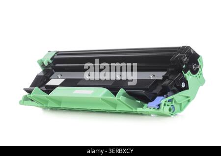 Cartridge for laser home printer isolated on white background Stock Photo