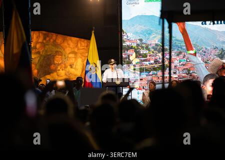 Colombian president Gustavo Petro takes part during a public event in ...