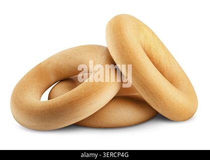 Bagels isolated on white background. Clipping Path Stock Photo
