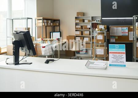 Order Pickup Workspace Supporting Food Delivery Operations Stock Photo