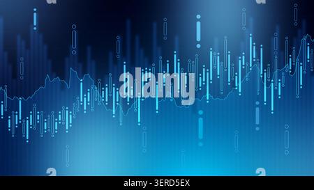Stock exchange trading graph shows market trends and data over time Stock Photo