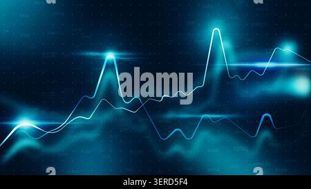 Stock exchange trading chart shows data trends in financial markets Stock Photo