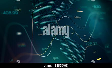 Stock exchange trading chart shows market trends and data visualizations for analysis Stock Photo