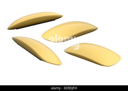 Set of wireless mice isolated on white background, concept of technology and modern accessories Stock Photo