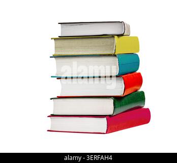 Stack of books isolated on white background Stock Photo