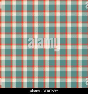 Teal Red Classic Plaid Tartan Pattern Stock Vector