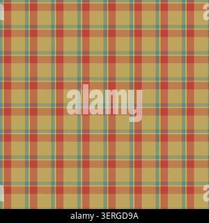 Coral Pink Beige Gingham Check Pattern Stock Vector