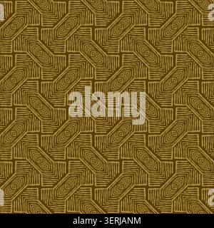 Dark Gold Geometric Woven Block Pattern Stock Vector