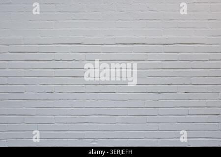 White Brick Wall Texture Background with Horizontal Pattern Stock Photo