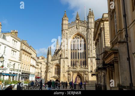 The Abbey Church of Saint Peter and Saint Paul, commonly known as Bath Abbey, Somerset, England. Stock Photo