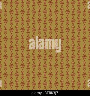 Rustic Burgundy Vertical Ornate Stripe Pattern Stock Vector