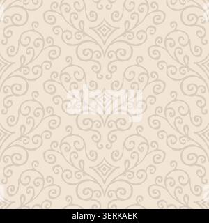 Light Cream Swirling Damask Pattern Stock Vector