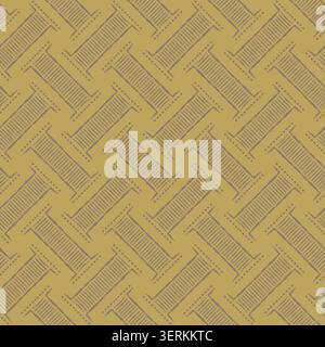 Mustard Brown Textured Diagonal Geometric Pattern Stock Vector