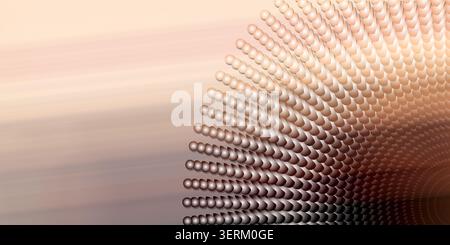 A sophisticated abstract background composed of a radial array of spheres, transitioning from light beige to deep brown with a smooth, flowing gradien Stock Photo