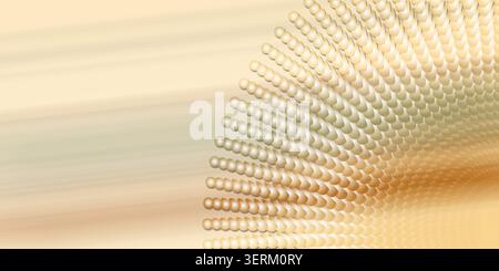 A warm-toned digital background featuring a radial array of golden spherical particles creating a sense of depth and motion. Stock Photo