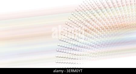 An abstract background featuring a radial arrangement of iridescent spheres, creating a sense of depth and motion with a soft, colorful gradient effec Stock Photo
