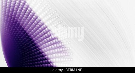 Modern abstract background with a gradient of deep purple to white, featuring a geometric pattern of fading squares and a grainy texture. Stock Photo