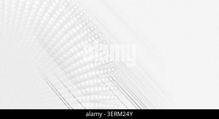 A clean, minimalist abstract design featuring a subtle pattern of spheres and faint diagonal lines, rendered in a soft, grainy grayscale style. Stock Photo