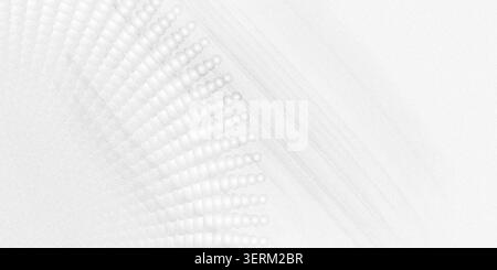 A minimalist abstract background featuring a curved grid of small white dots and subtle lines, creating a textured, modern design. Stock Photo