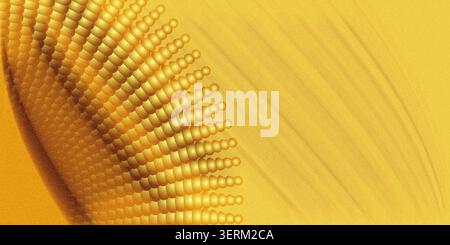 A vibrant abstract background with a curved array of shimmering golden dots, creating a luxurious and textured geometric design. Stock Photo