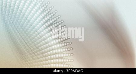 A soft, ethereal abstract background featuring a radial pattern of spheres transitioning into gentle, blurred light streaks with warm and cool tones. Stock Photo