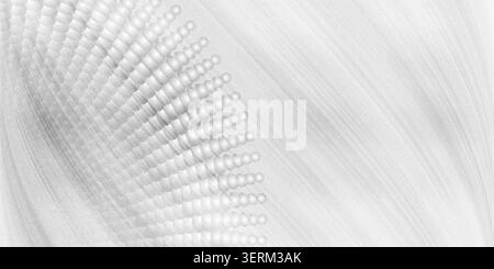 A minimalist abstract composition featuring a radial array of spheres fading into a textured, light-filled background, isolated on white background. Stock Photo
