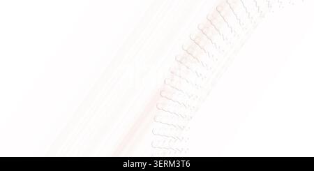 A delicate 3D abstract design featuring a curved line of spheres with faint, light-colored wavy lines, rendered on a clean white background. Stock Photo