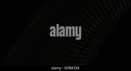 A dark, moody abstract background with subtle diagonal lines and a repeating circular pattern of spheres, creating a sophisticated and mysterious look Stock Photo