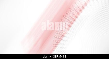 A clean and minimalist abstract background featuring a soft red radial pattern of spheres, isolated on a pure white background. Stock Photo