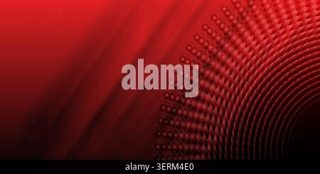 A striking 3D background with a radial sphere pattern, featuring a dramatic transition from deep red to black, creating a bold and intense visual effe Stock Photo