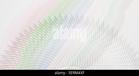 A delicate abstract design with a radial spike formation, featuring soft pastel green and pink hues blending into a clean white background. Stock Photo