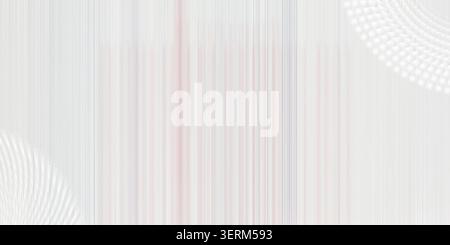 An abstract background featuring a series of vertical lines with subtle pink and blue highlights, complemented by geometric dot patterns in the corner Stock Photo