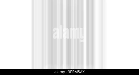 A clean, minimalist abstract background featuring soft vertical stripes in shades of white and light gray, creating a subtle and professional texture. Stock Photo