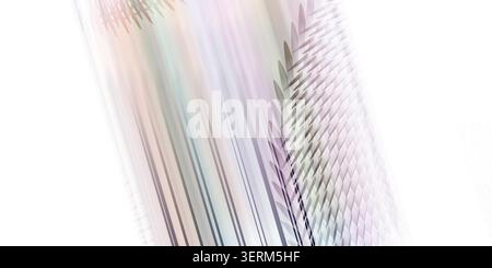 A minimalist abstract design with soft, light-colored geometric patterns and motion blur effects, isolated on a clean white background. Stock Photo