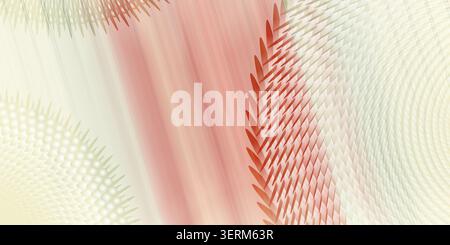 An abstract digital background featuring a rhythmic arrangement of overlapping red and beige oval elements with a soft, warm color palette. Stock Photo