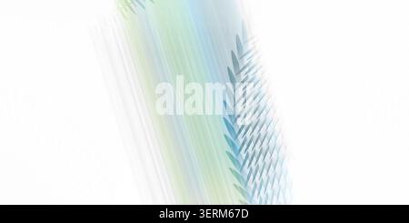 A minimalist abstract composition featuring soft, translucent geometric spike patterns with a subtle pastel gradient, isolated on a pure white backgro Stock Photo
