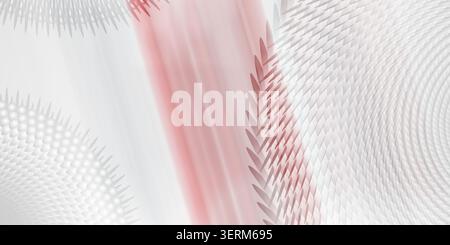 An abstract background composition featuring intersecting red and blue geometric light streaks and radial patterns, blending color and motion. Stock Photo