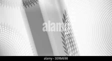 A sophisticated monochrome abstract background featuring repeating geometric patterns, radial spikes, and smooth gray gradients for a clean, modern lo Stock Photo