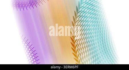 Abstract background featuring vibrant purple and blue radial patterns, textured geometric shapes, and soft light streaks, creating a dynamic visual ef Stock Photo
