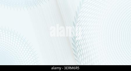 A digital abstract background featuring repeating geometric shapes in a radial arrangement, with soft light blue gradients and light-refracting textur Stock Photo
