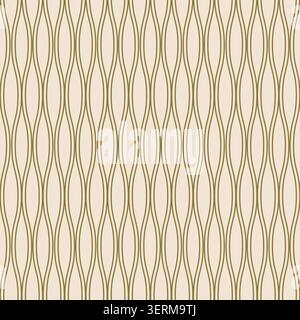 Cream Gold Wavy Ogee Pattern Stock Vector