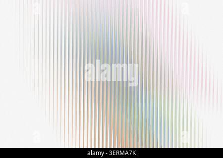 Abstract digital art background featuring a pattern of vertical lines with a soft gradient transition of pastel colors, isolated on white background. Stock Photo