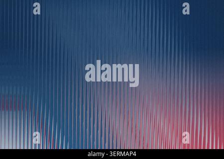 A textured abstract background featuring a pattern of vertical lines transitioning from deep blue to soft red, creating a modern and dynamic visual ef Stock Photo