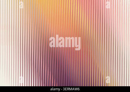 An abstract background with a blend of warm colors including orange, pink, and yellow, featuring vertical lines and a soft grainy texture throughout. Stock Photo