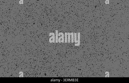 Close up gray concrete texture with irregular dark speckles, mottled terrazzo like surface background for architectural finishes, overlays Stock Vector