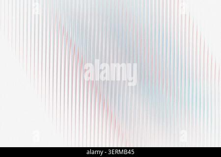 An abstract composition of vertical lines with delicate red and blue highlights, set against a light background with a fine grainy texture. Stock Photo
