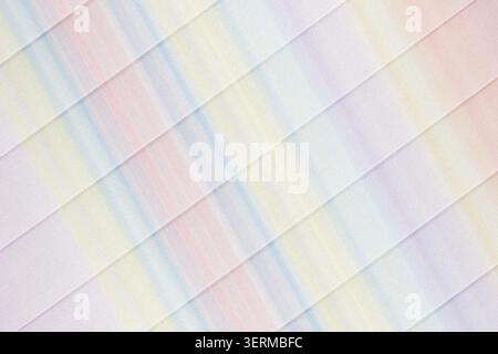 A textured abstract background featuring diagonal stripes in soft pastel watercolor colors including pink, blue, yellow, and purple with a grainy effe Stock Photo