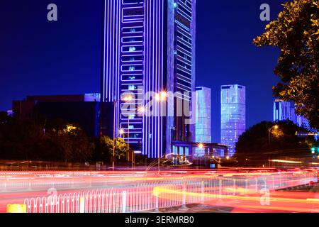 City traffic time lapse Changsha, China Stock Photo