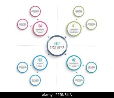 Absrtact mind map template, business infographics, vector eps10 illustration Stock Vector